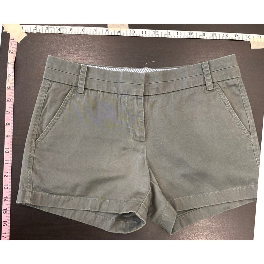 J.Crew Chino Shorts Women's 4 Olive Green‎ Cotton Shorts 3 Inch Inseam